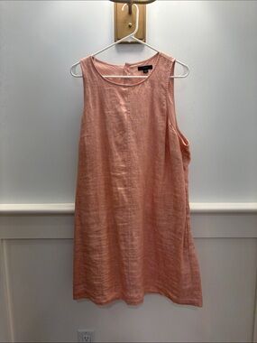 J. Crew Sleeveless Peach Linen Blend Shift Dress
